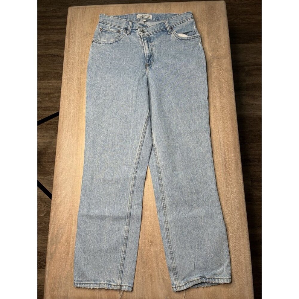 Abercrombie 90s Straight Ultra High Rise Curve Love Jeans 29 SHORT Cross Waist